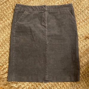 J crew grey corduroy skirt with pockets